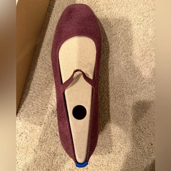 Rothy's Women's ReVelvet Max Syrah Square Mary Jane Knit Slip-On Flats Size 37 - Picture 2 of 6